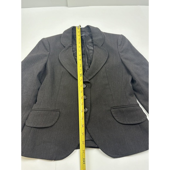 Sisley Jacket Women 40 Two Piece Skirt Suit Set Stretch Dark Gray - Picture 4 of 13